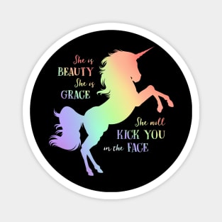 She Is Beauty She Is Grace Horse Unicorn Costume Gift Magnet